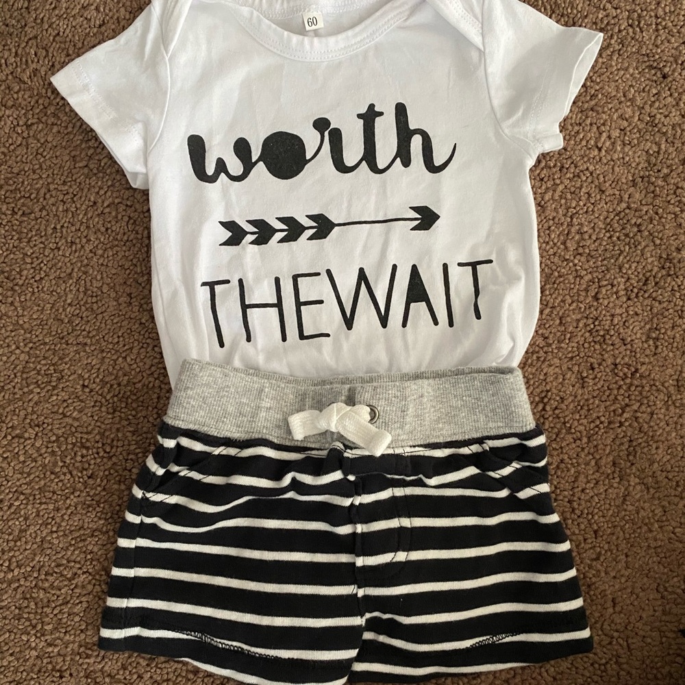 3 newborn onesies and 1 outfit
